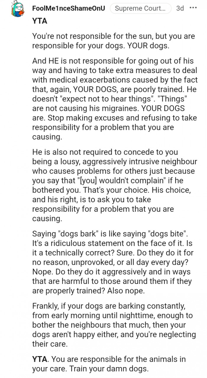 15. A lousy, aggressively intrusive neighbor