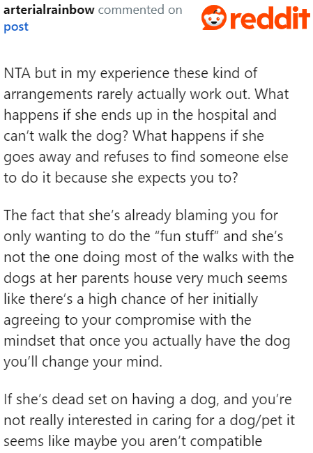 One user points out that these arrangements are bound to fail in the end.