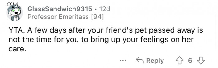 It's not the time for it.