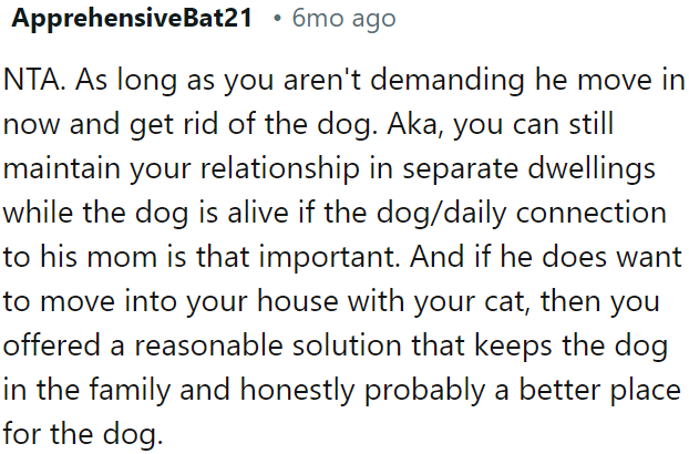 OP's suggestion keeps the dog within the family and might even provide a better environment for it.