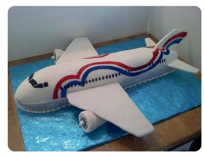 7. From plain cake to plane cake.