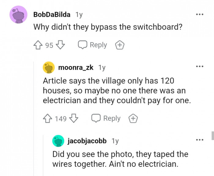 They taped the wires together