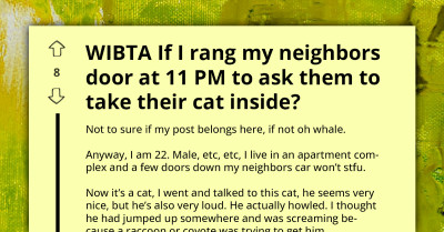 Frustrated Man Contemplates Confronting His Neighbor Over Their Cat's Noisy Antics at Midnight