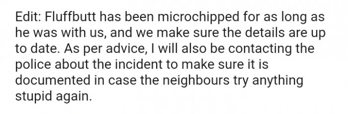 The OP will be contacting the police