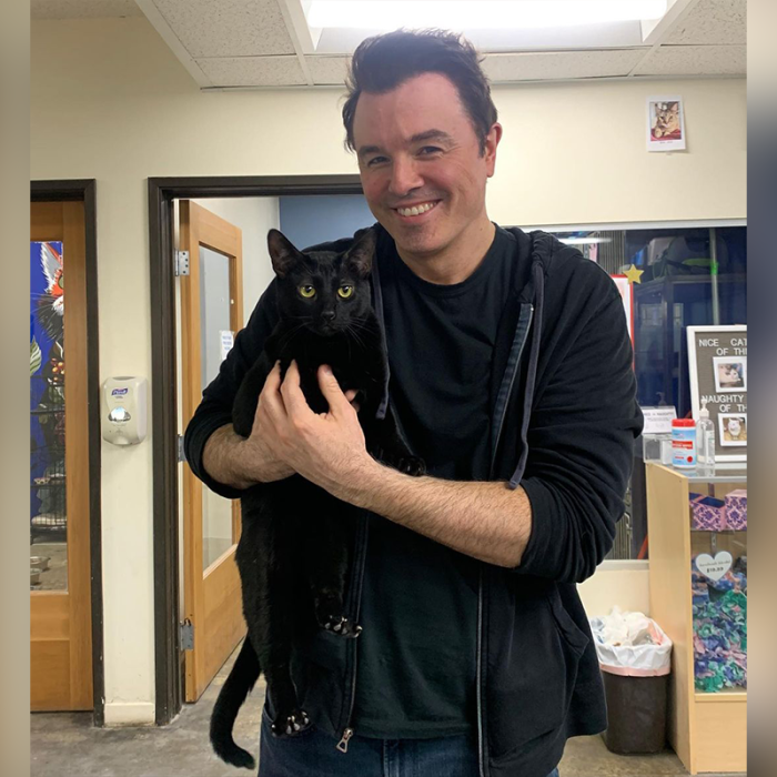 Seth MacFarlane and his cat