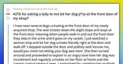 Redditor Asks Lady To Not Let Her Dog Urinate In Front Of Their Shop And Gets Bashed For It