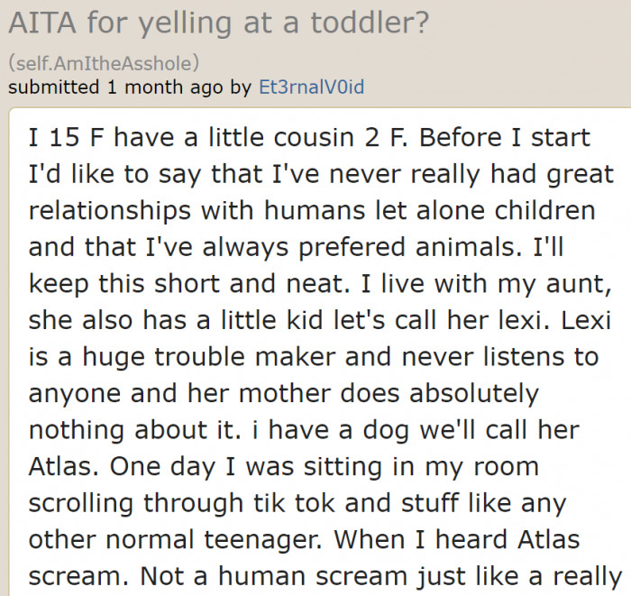 The OP witnessed something horrible.