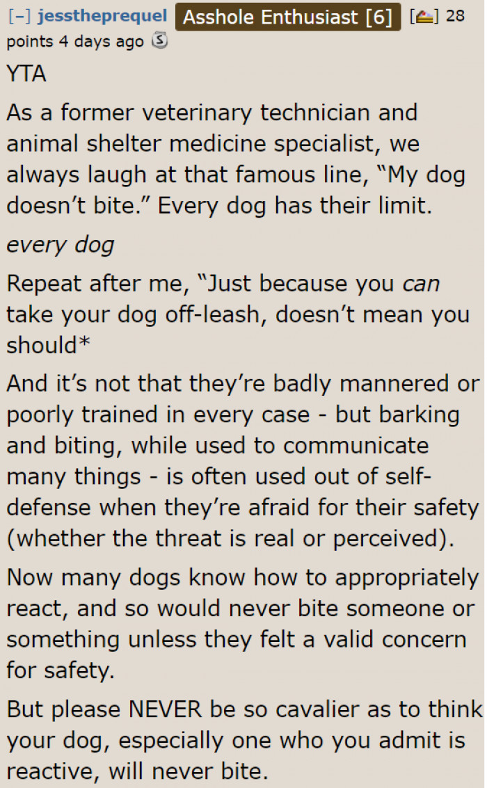 A Pro Tells the OP Off.