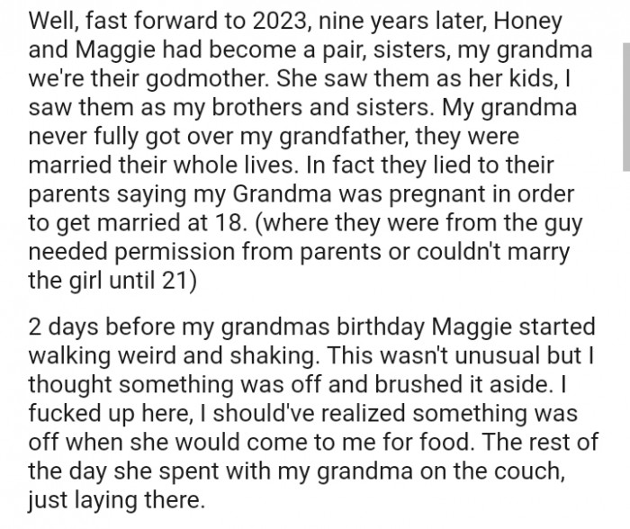 The OP's Grandma Never Fully Got Over Her Grandfather, as They Were Married Their Whole Lives