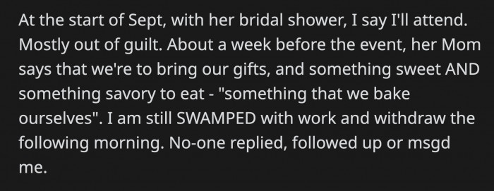 During their conversation, OP was told that she would actually be the nanny of the bride's 7 dogs and 4 cats for two nights