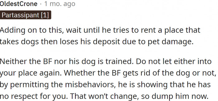 To be honest, the BF is not house trained either.