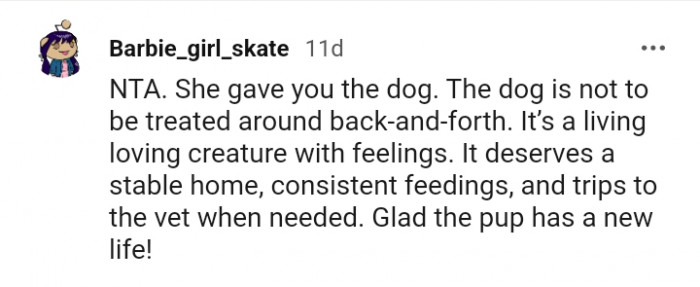 This Redditor is glad the pup has a new life