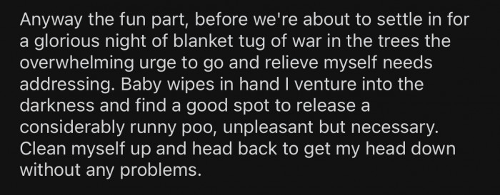 OP felt the need to relieve himself in the middle of the night.