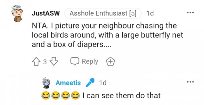 20. How this commenter pictures the OP's neighbor