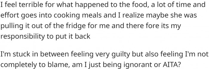 Some time later, her mom came into her room and berated her for leaving the food on the counter. It turned out that the dog got to it.