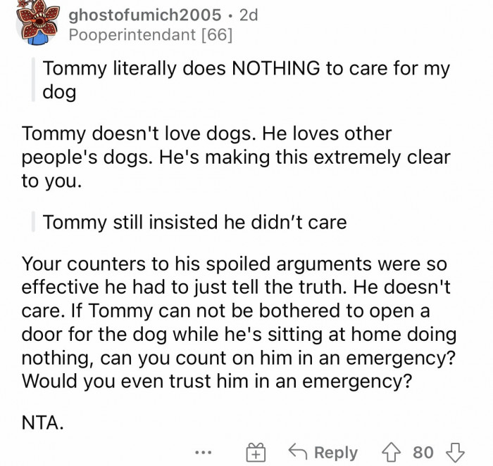 #18 Obviously, he doesn't care.