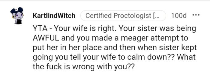 You made a meager attempt to put her in her place