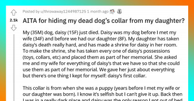 Dad Asks Redditors If He Is Wrong For Hiding His Dead Dog's Collar From His Daughter And This is How The Online Community Responded