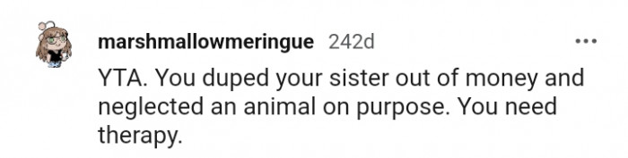 8. According to this Redditor, the OP needs therapy