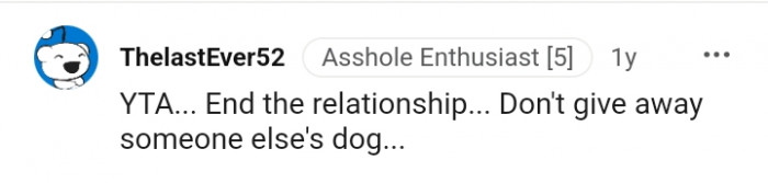 Don't give away someone else's dog