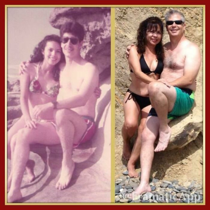 35. The beach in La Jolla, April 1984 and April 2014, A full three decades apart.