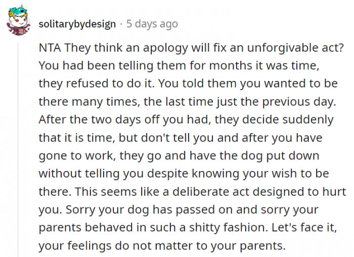 9. The worst part of it all was that OP made their wishes absolutely clear, but their parents still chose to ignore them