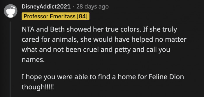 Even at the bare minimum, she didn't want to adopt anymore; she could have at least helped them somehow after agreeing that she would.