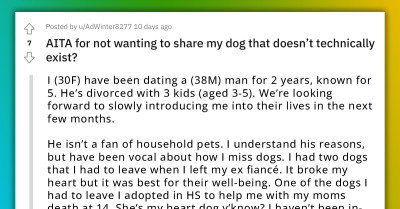 Redditor Refuses To Share Her Future Dog With Her BF's Kids Since It Will Help Her Cope With Her Depression And Anxiety