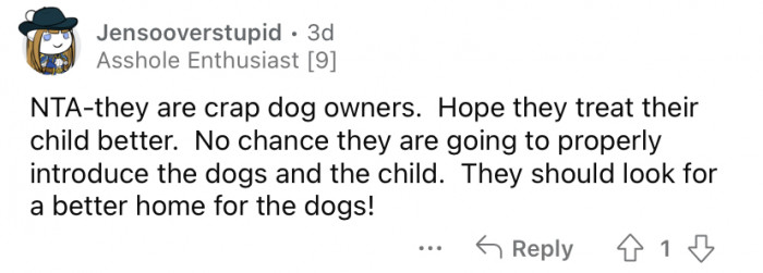 "They should look for a better home for the dogs."