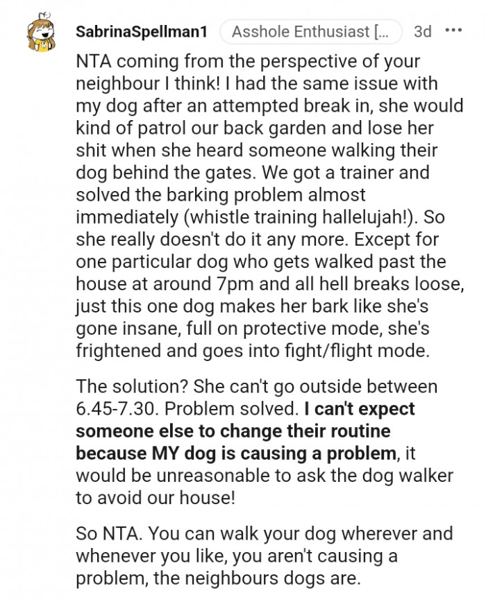 15. We got a trainer and solved the barking problem