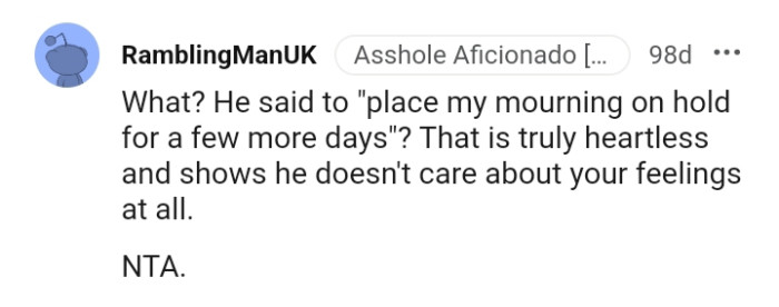 It shows he doesn't care about your feelings