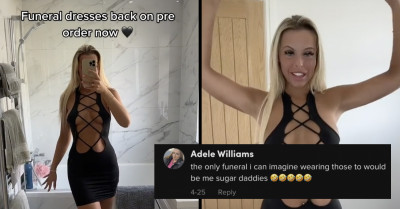 Influencer Has Designs A Skimpy "Funeral Dress," And People Don't Know How To Feel About It