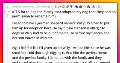 Man Gets Roasted For Telling The Family That Adopted His Dog That They Had No Right To Rename Him