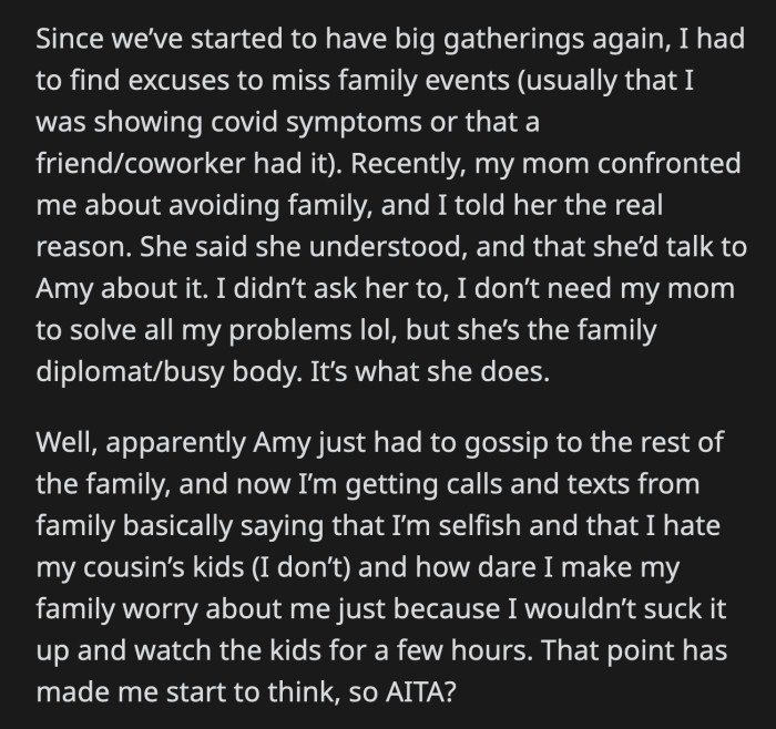 They have been messaging OP to tell him how selfish he was for making them worry because he couldn't be bothered to watch the children for a few hours
