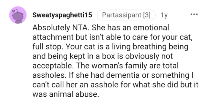 Your cat is a living, breathing being