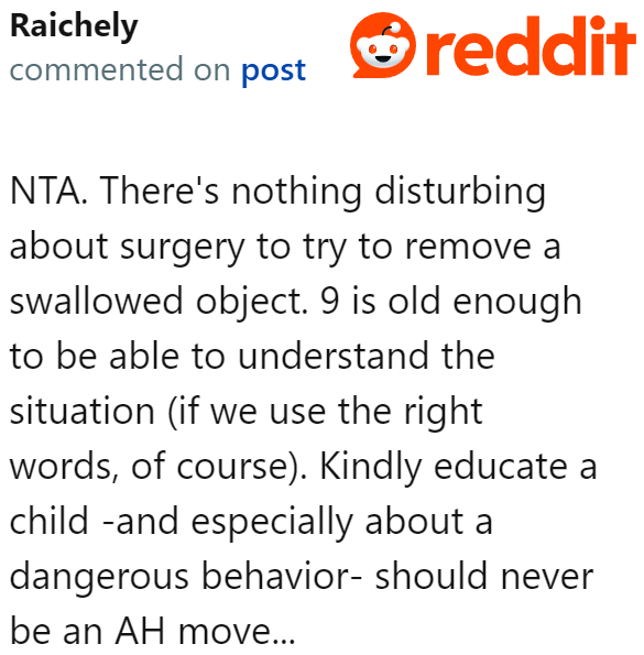 The OP's words weren't considered disturbing. He was only telling the truth that the boy needed to hear.