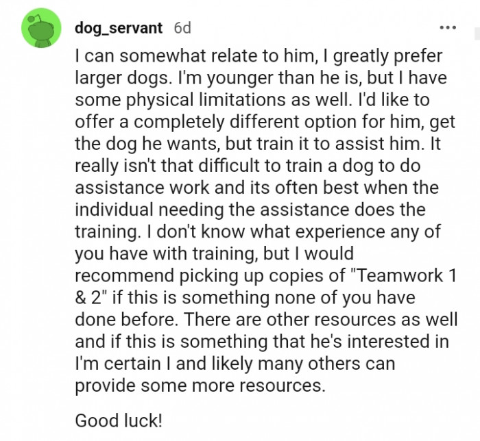 9. The individual needing assistance should do the training