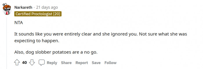 "You were entirely clear and she ignored you."