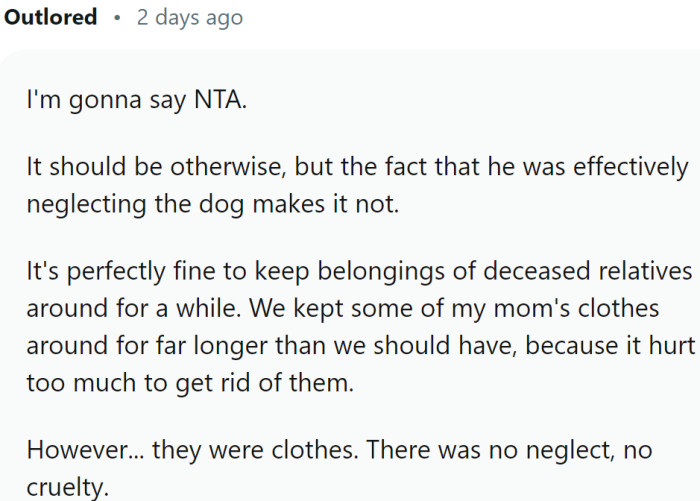 Clothes are a different thing.