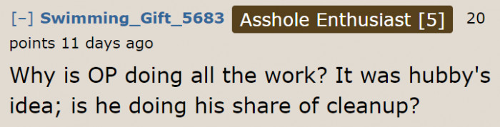 On the flipside, other people are questioning the husband's inaction.