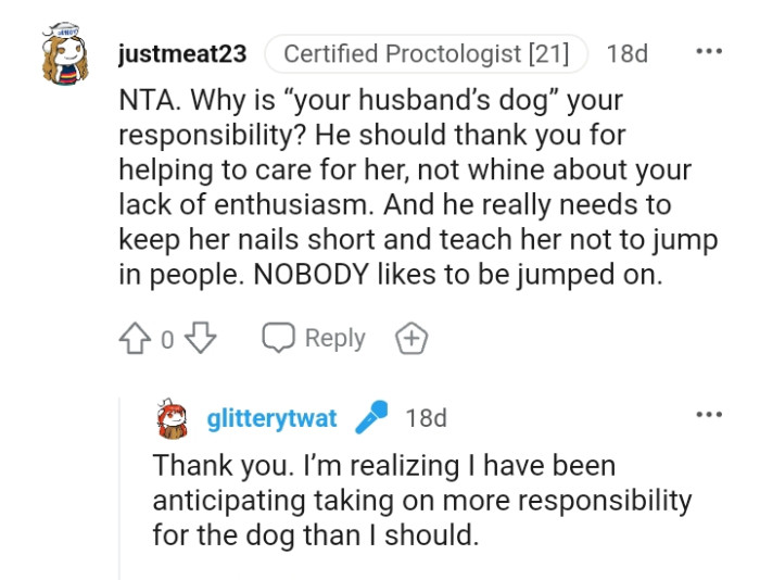 He really needs to keep the dog's nails short