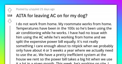 Redditors Support Man Who Demanded The AC Be Left On For His Dog During Summer