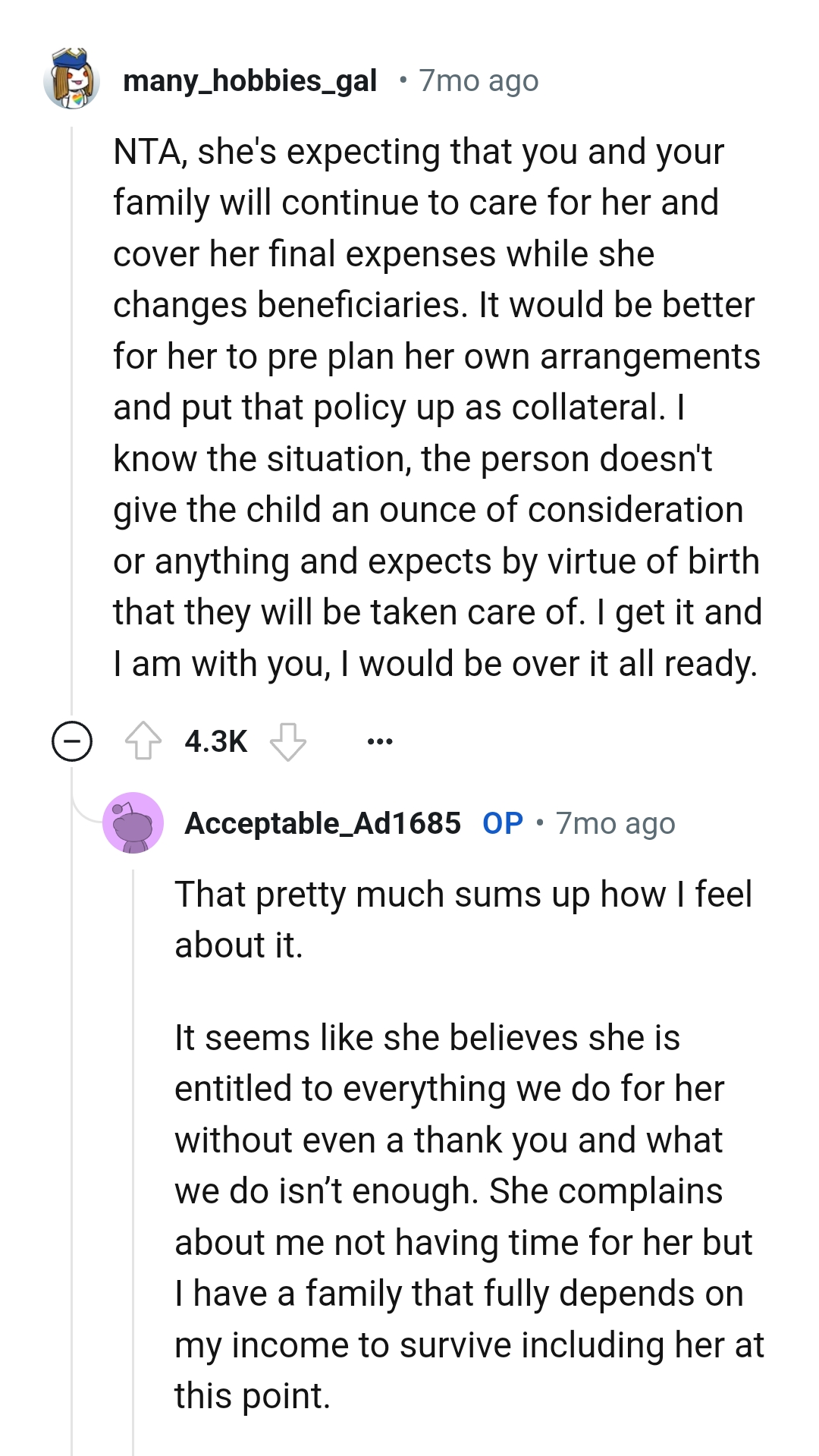 It would be better if she made plans beforehand