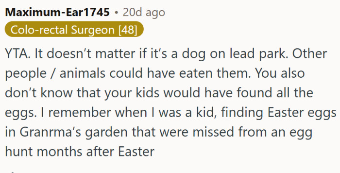 Kids don't always find all eggs...