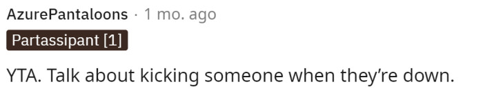 This definitely was a slap in the face after everything that she's already been through.