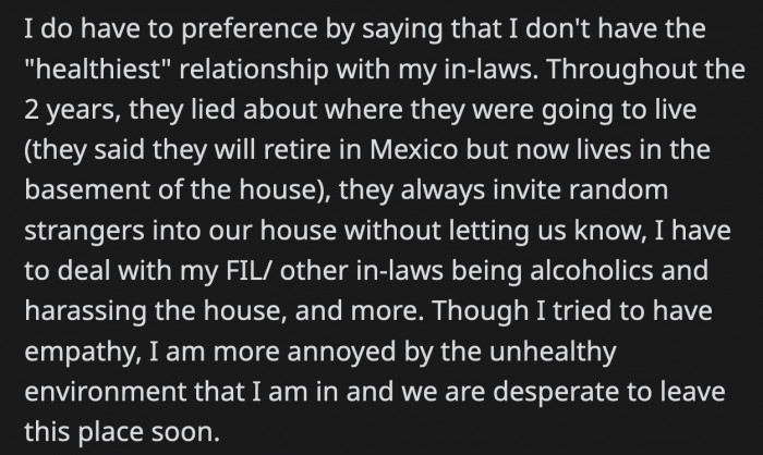There were a lot of things OP found annoying about her in-laws' behavior