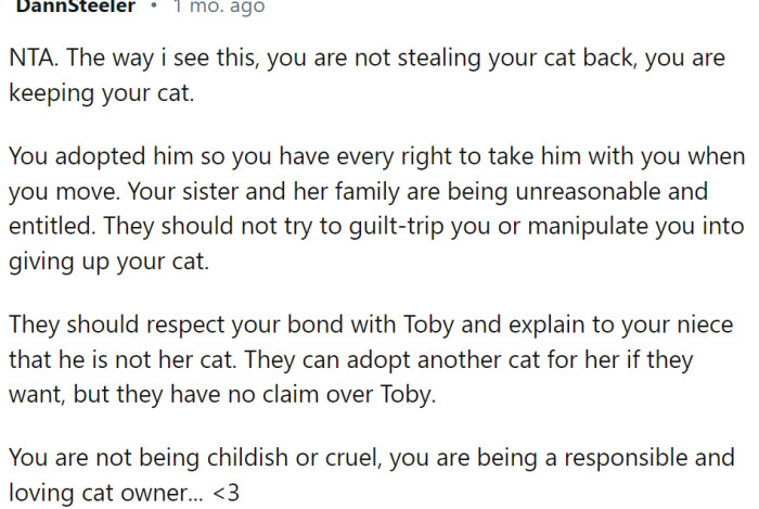 Keeping, not stealing