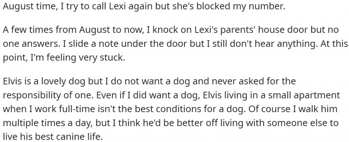 She even blocked his number