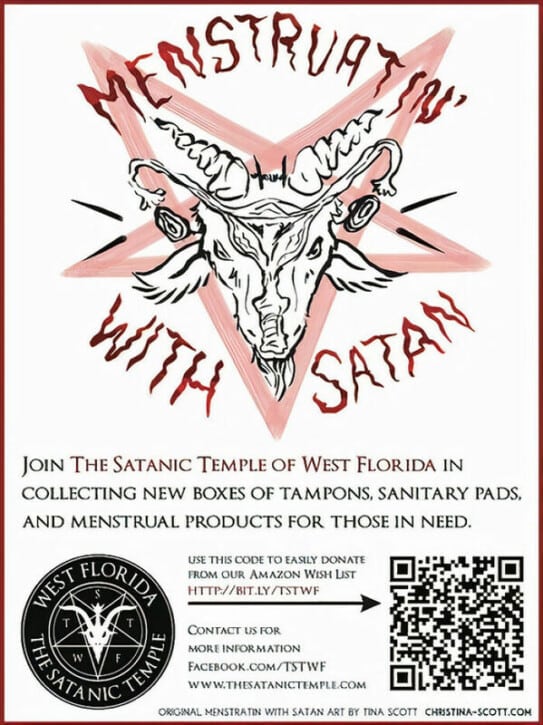 5. The Satanic Temple advocates for free products for women.