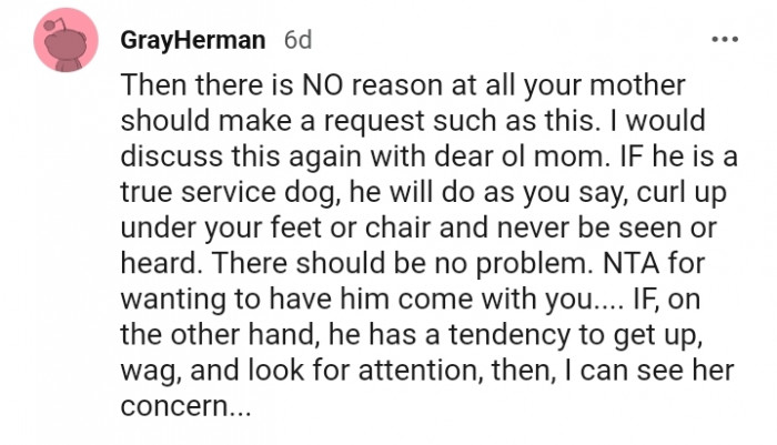 This Redditor would discuss this issue again with the mom